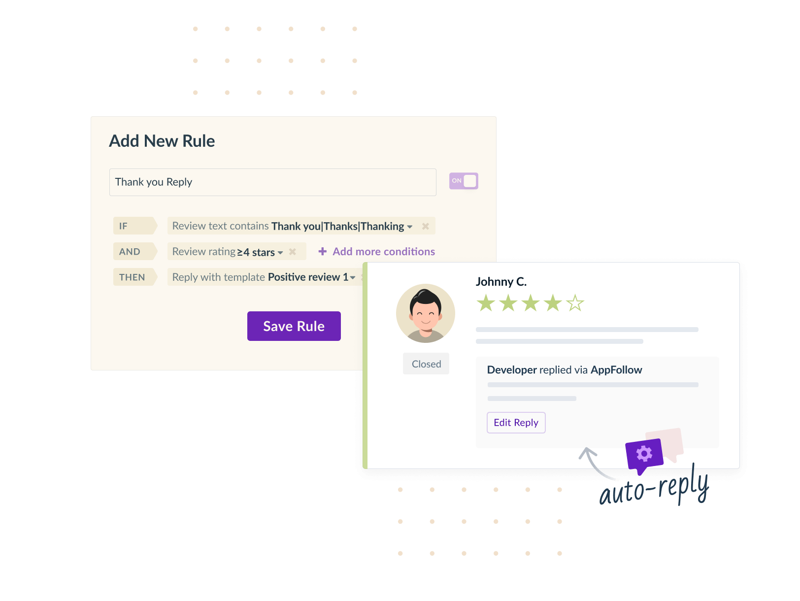 Delegate routine to AI<br>with Review Management Automation