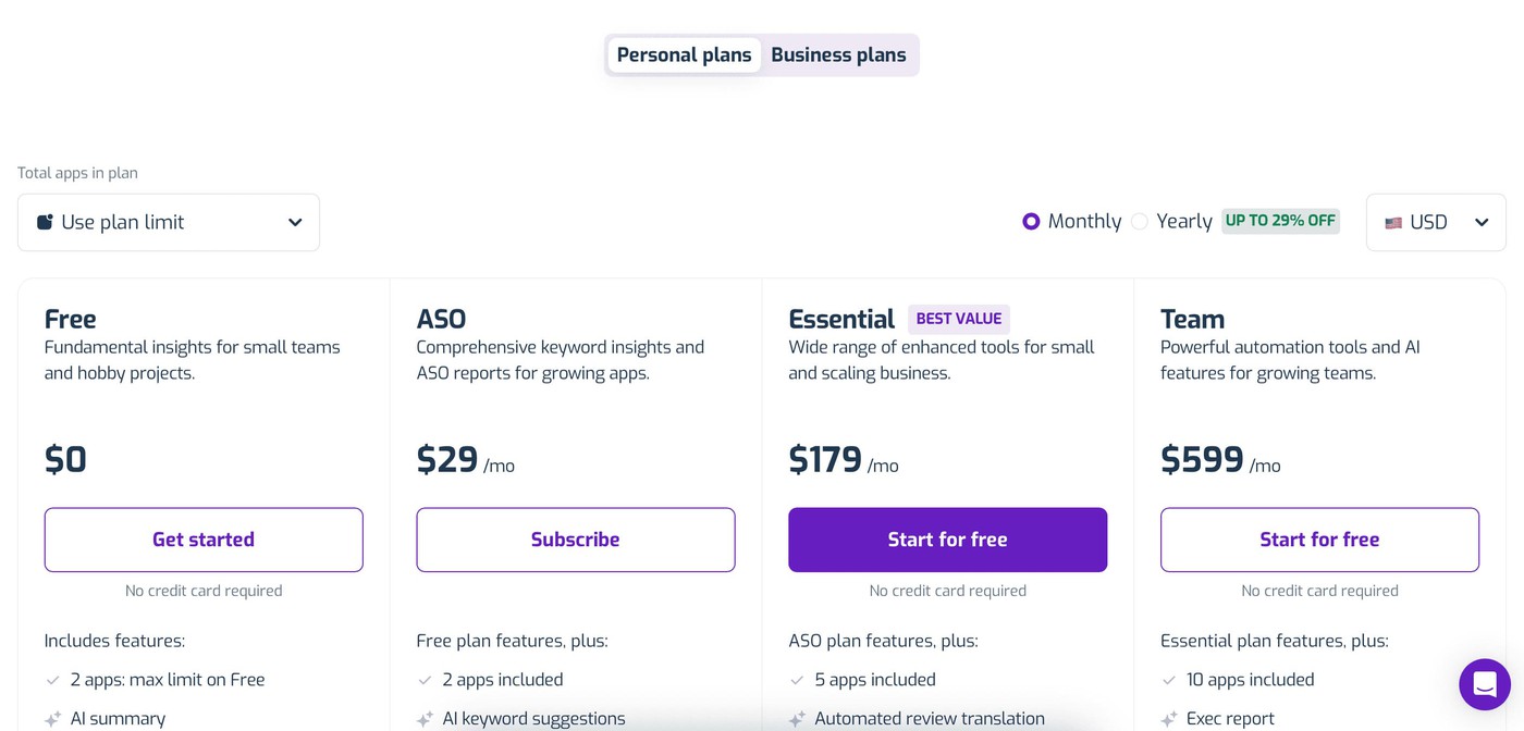 Appfollow pricing