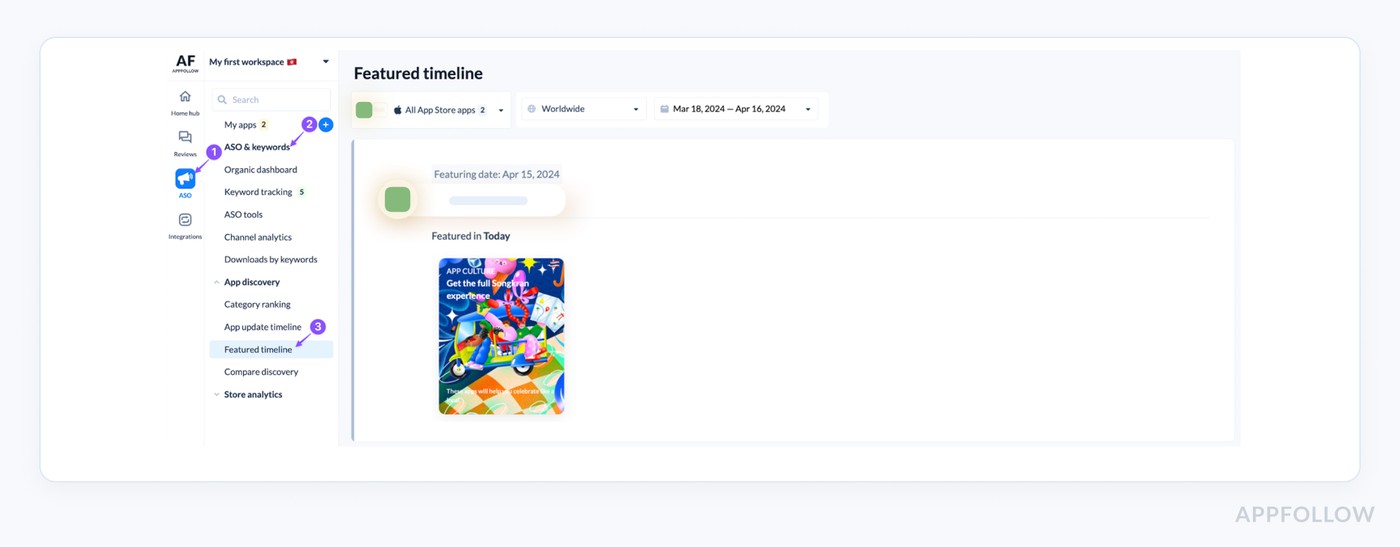 Featuring tracking in AppFollow