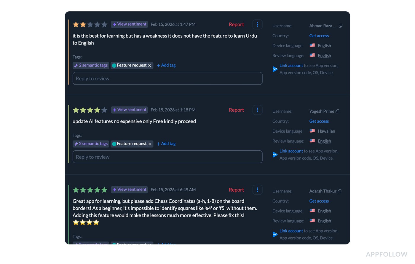 customer sentiment examples