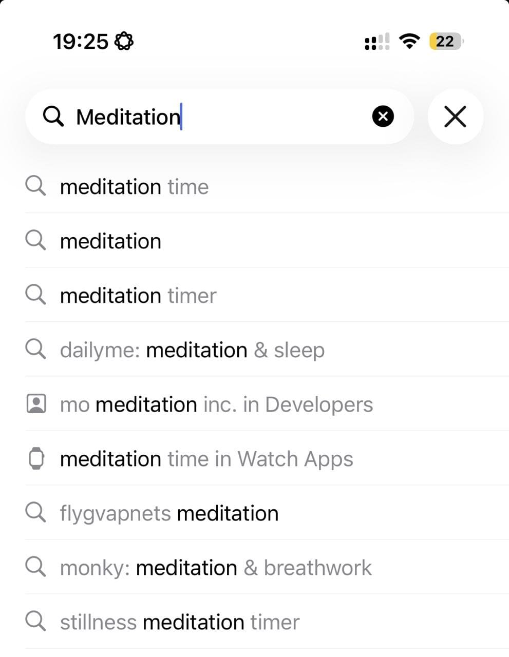 App Store search recommendations