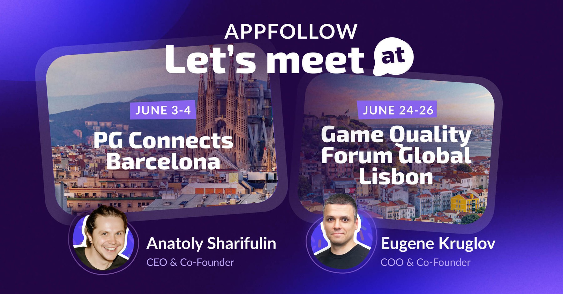Meet AppFollow at PG Connects Barcelona & Game Quality Forum Lisbon June 2025