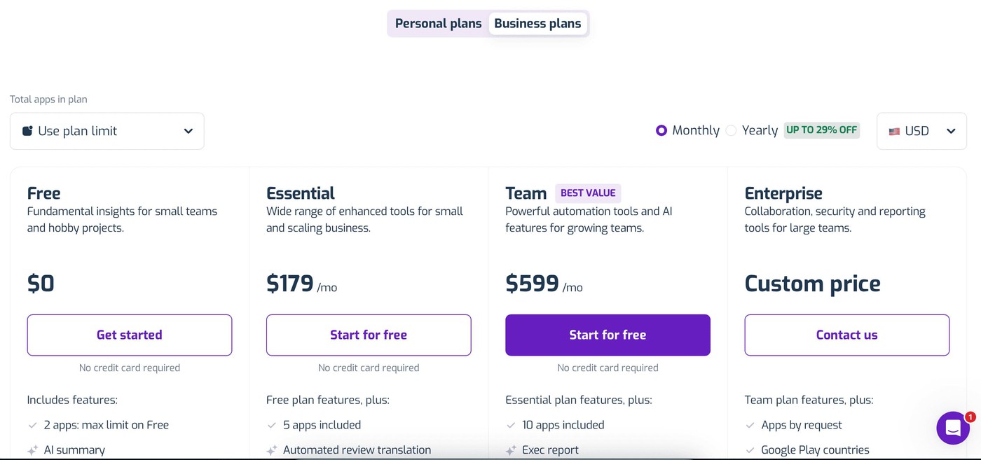 Appfollow pricing