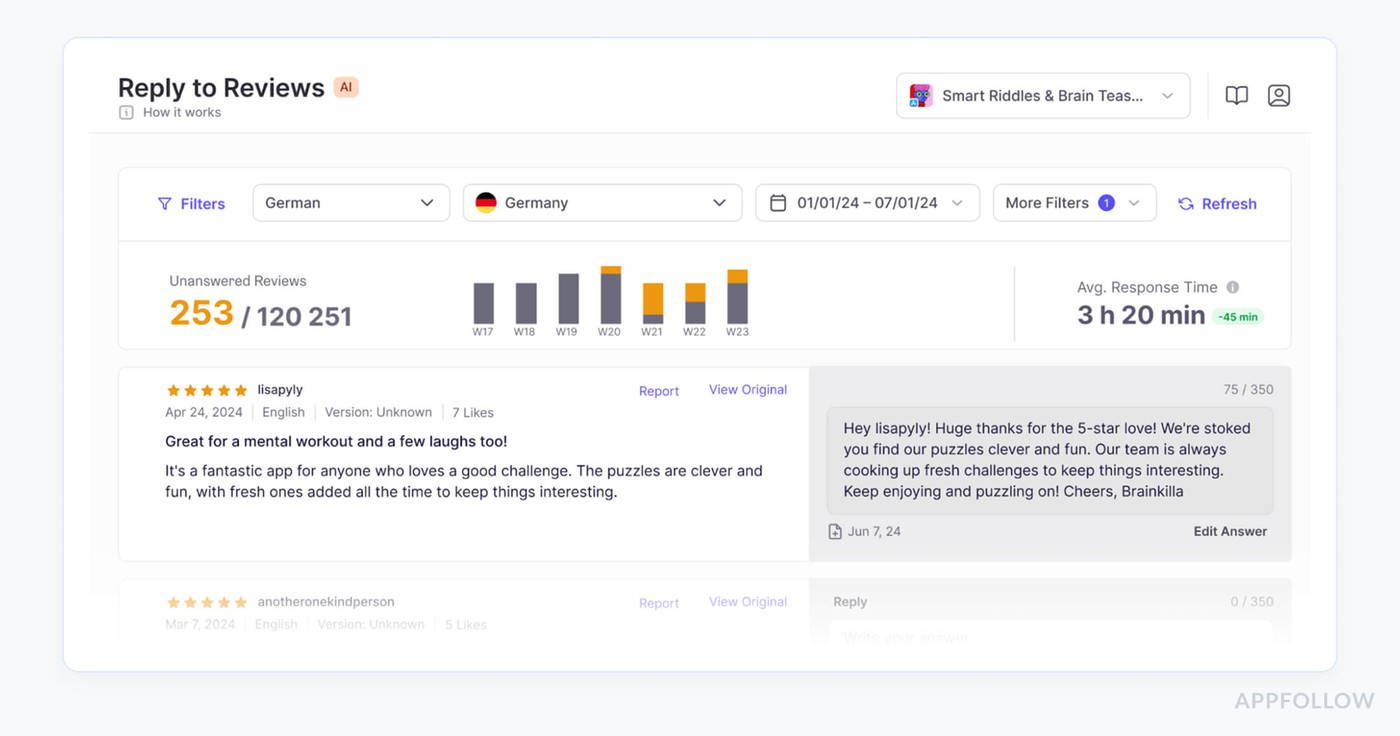 Apple app store review management software app radar