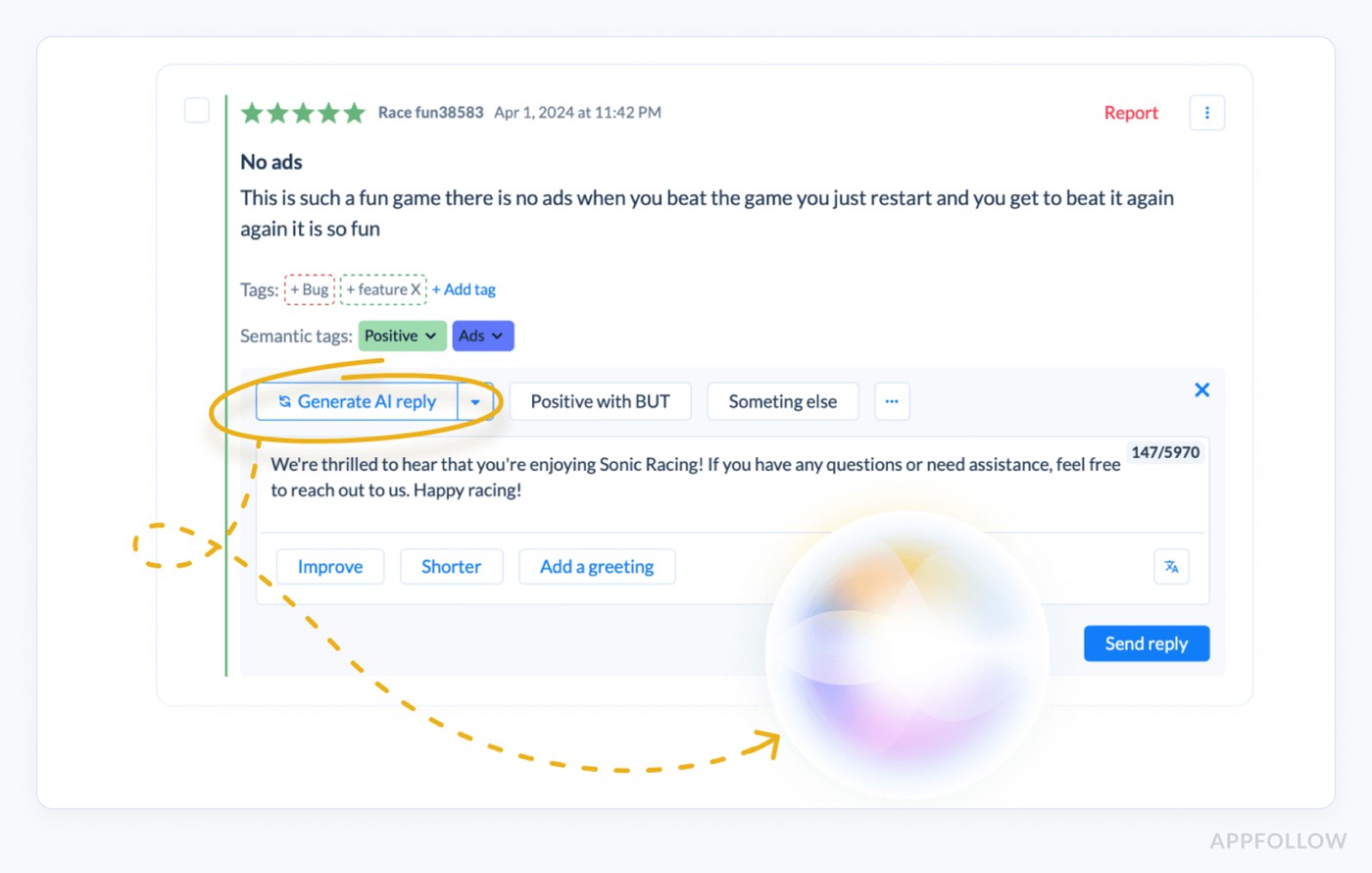 AI replies in Appfollow