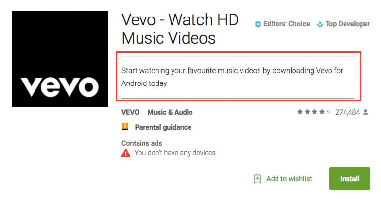 Vevo app