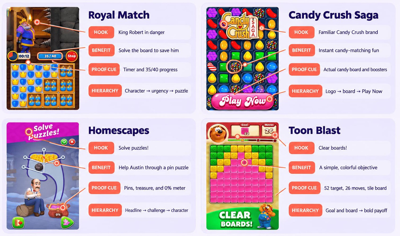 Creative assets to compare