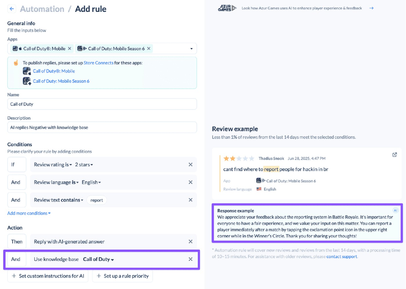 app store review replies automation