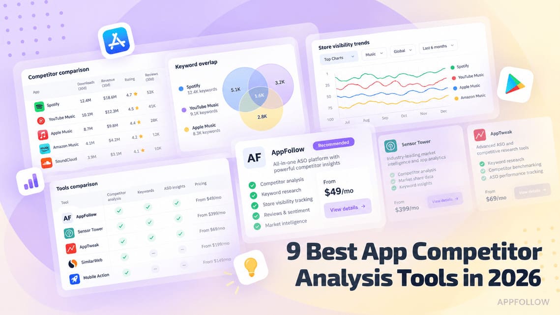 The 9 best app competitor analysis tools, compared for the App Store and Google Play
