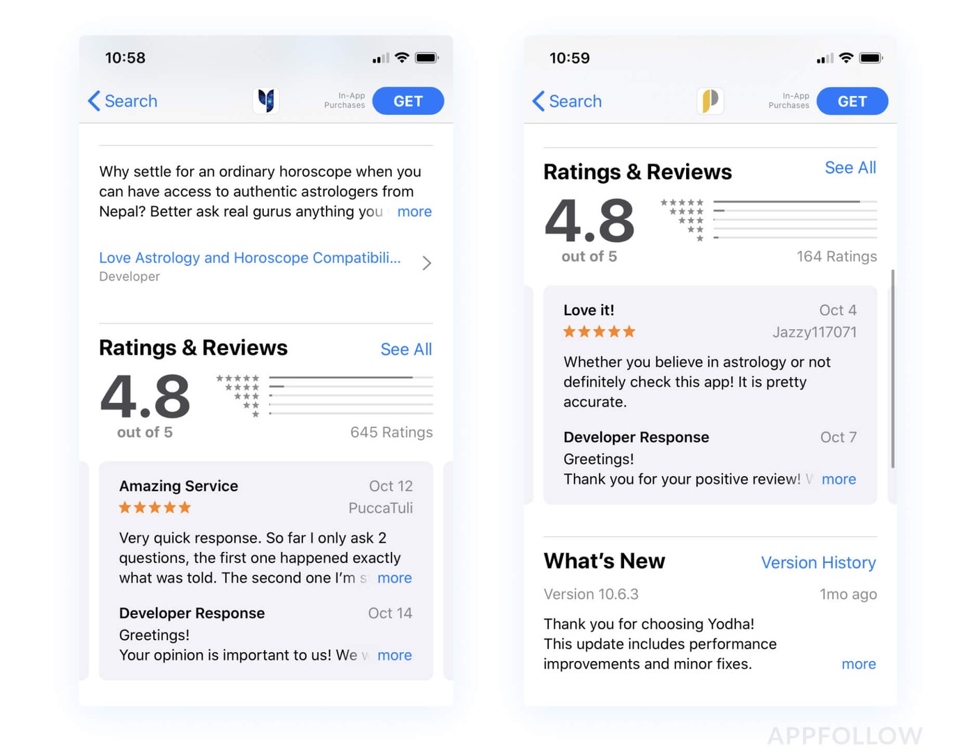 App Store positive review example